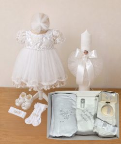 Set complet botez Marina- alb tematica ingeras