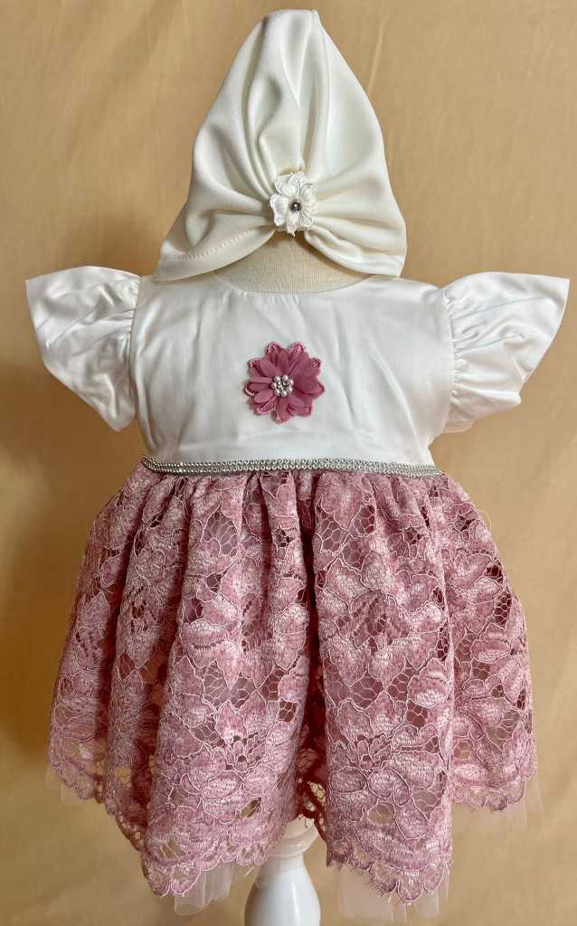 Set complet botez (trusou) – Ana - roz pudră Set complet botez (trusou) – Ana - roz pudră