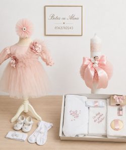 Set botez Ramona - roz prafuit