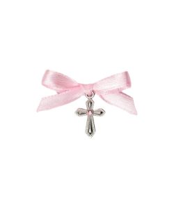 Cruciulite de botez cu funda roz