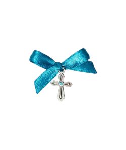 Cruciulite de botez cu funda turcoaz