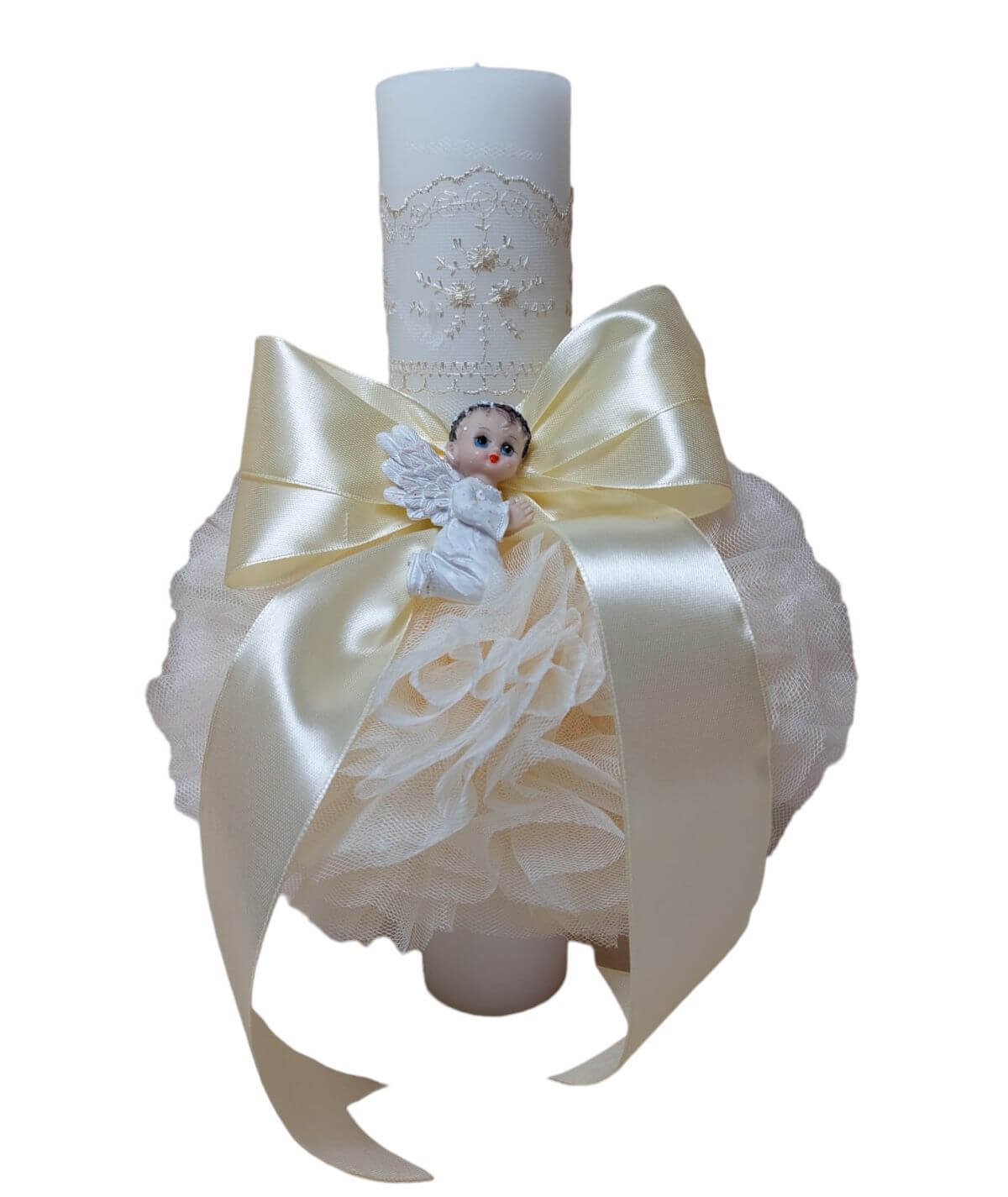 Lumanare botez pe ivory Lumanare botez pe ivory cu ingeras
