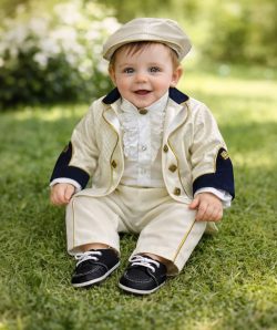 Costum botez Carol – alb ivory