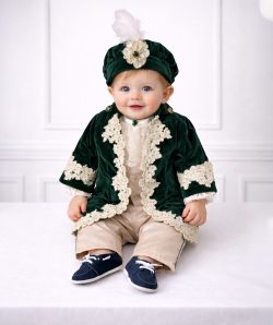 Costum botez Fabian - verde