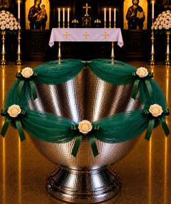 Decor cristelnita din tulle - verde