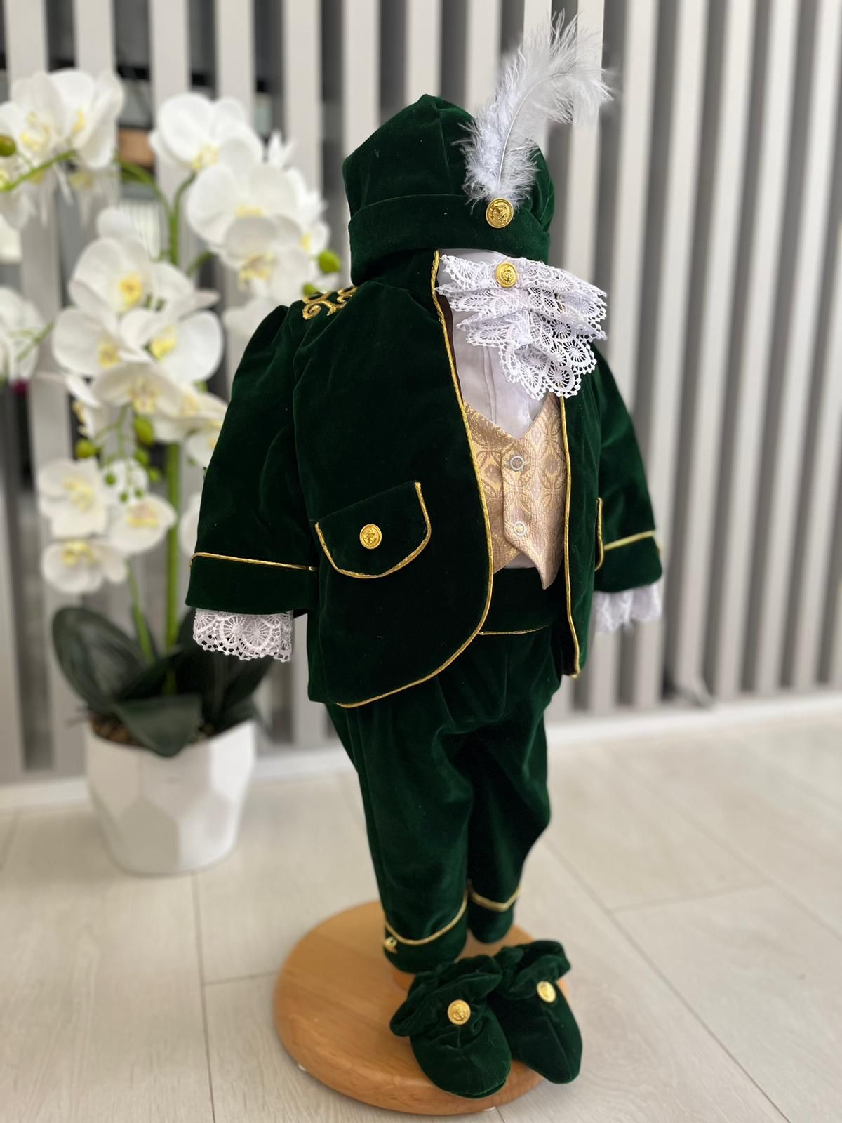 Costum botez Royal - verde