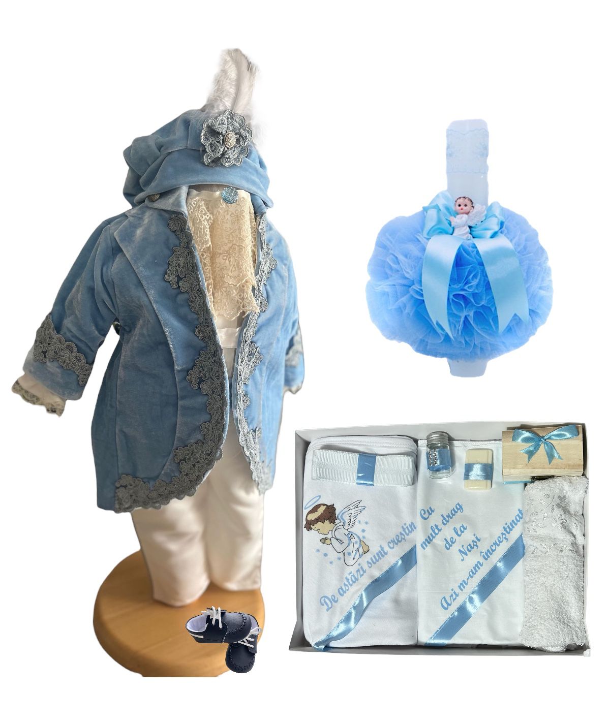 Set botez Fabian blue ingeras