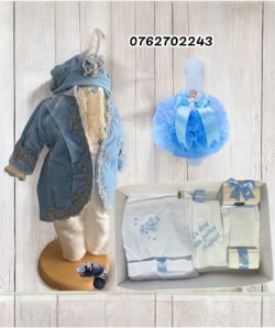 Set botez Fabian - blue (catifea)