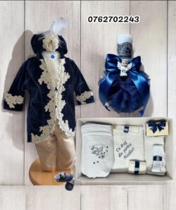 Set botez Fabian - bluemarin (catifea)