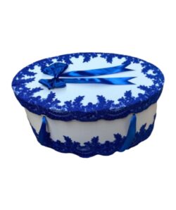Cufar pentru botez cu dantela - albastru electric