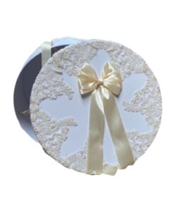 Cufar pentru botez cu dantela - ivory