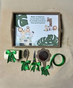 Set tavita pentru taiere mot la baietei- animalute verde