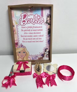 Set tavita pentru taiere mot/turta - Barbie - siclam