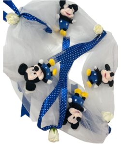 Decor cristelnita din tulle alb cu mickey