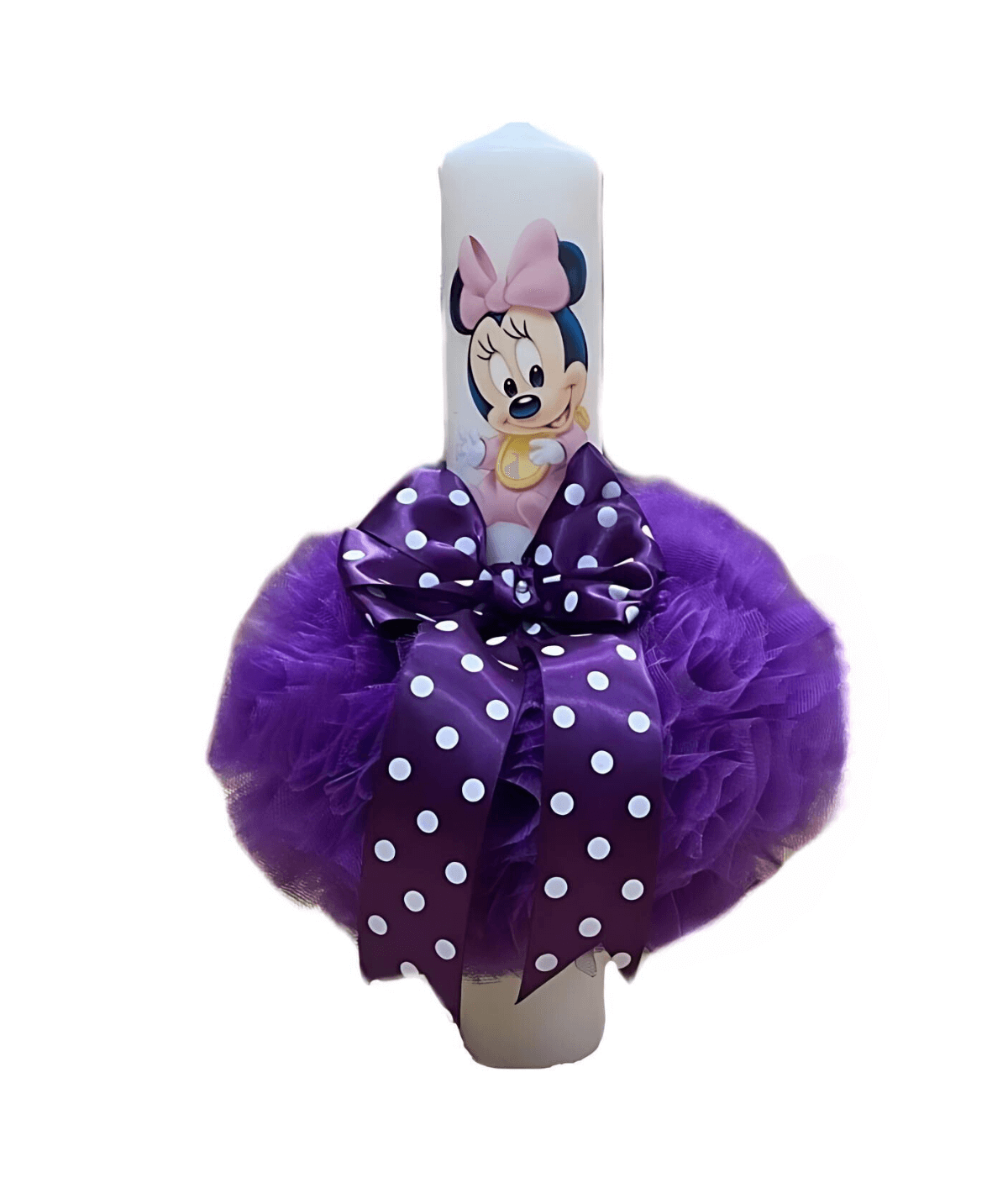 Lumanare botez Minnie Mouse - mov pruna Lumanare botez Minnie Mouse - mov pruna