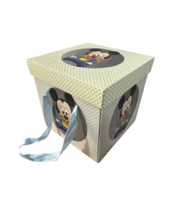 Cutie pentru transport trusou Baby Mickey, dimensiuni 29x29x29 cm, design pentru botez.