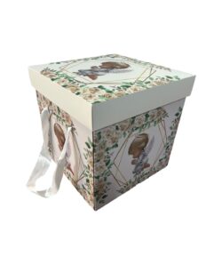 Cutie pentru transport trusou Îngeraș, 29x29x29 cm, design delicat pentru botez.”