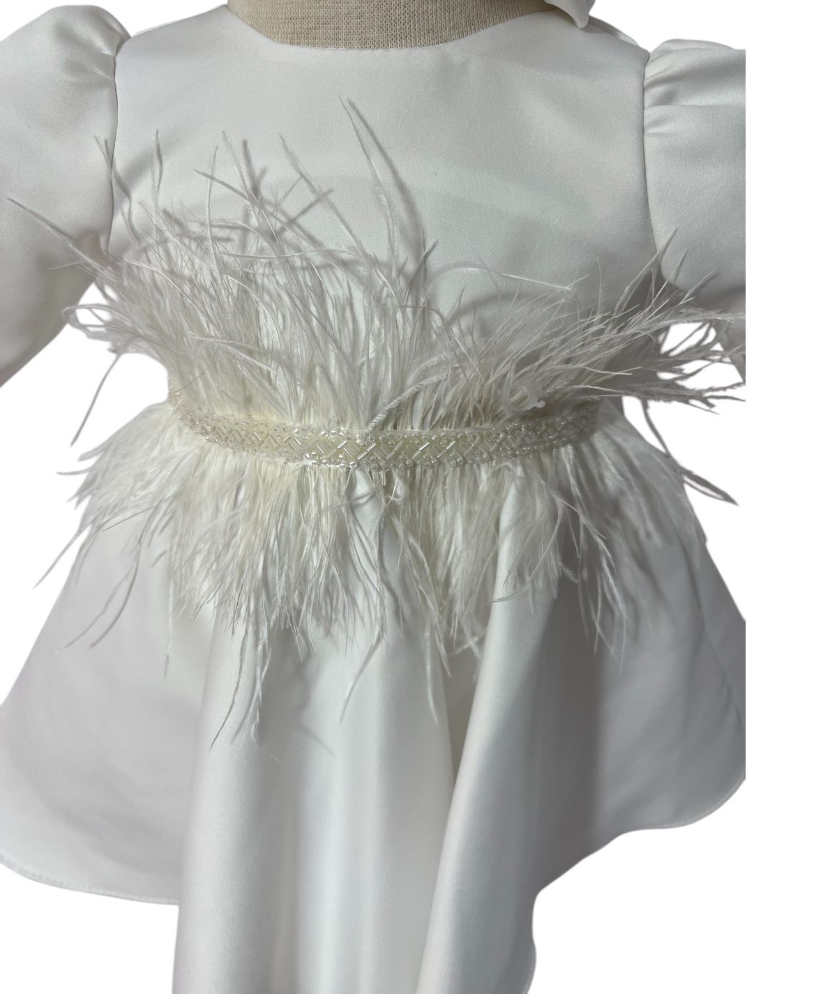 Set complet botez fetita Anais - alb cu palton Set complet botez fetita Anais - alb cu palton