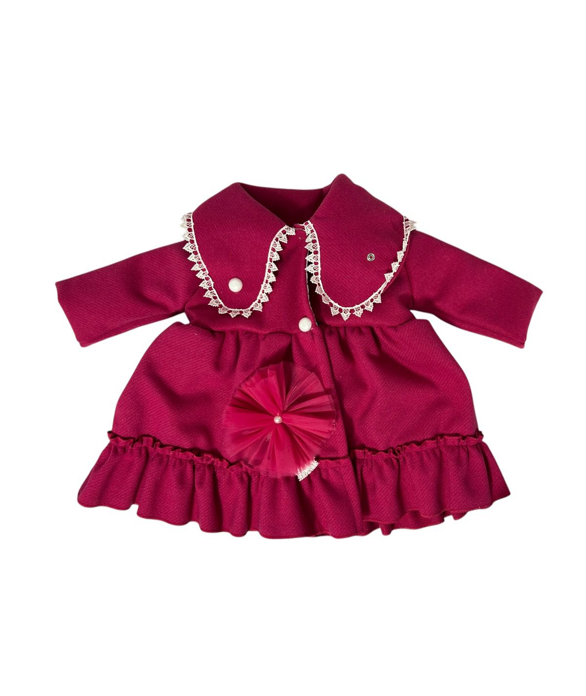 Set complet botez fetita Alina- siclam cu palton Set complet botez fetita Alina- siclam cu palton
