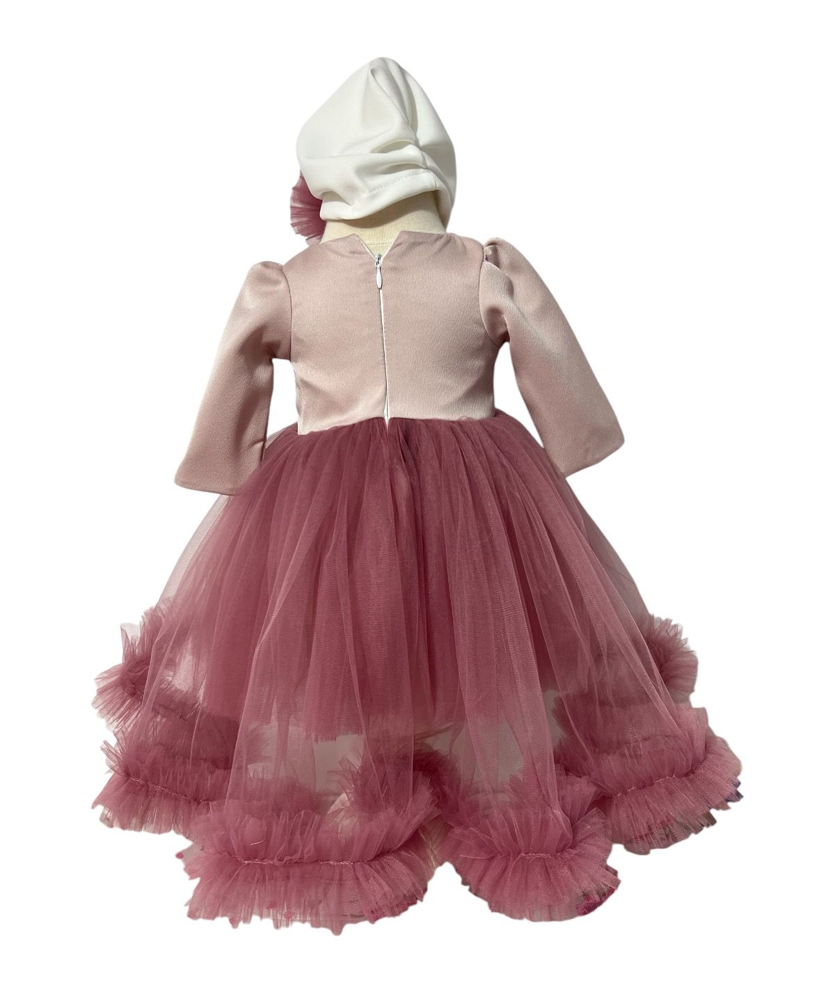 Set complet botez fetita Dalia - pudra cu palton Set complet botez fetita Dalia - pudra cu palton