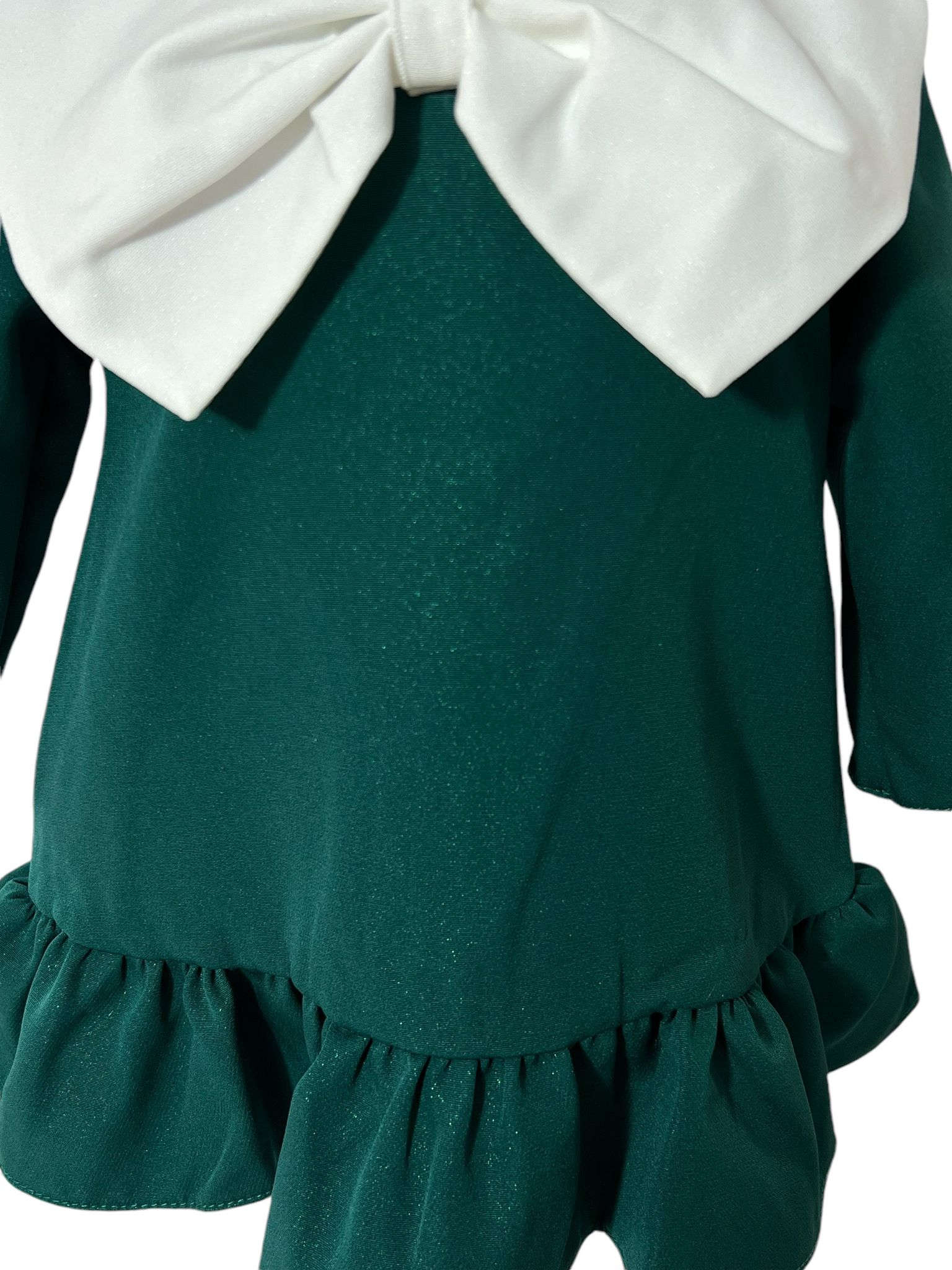 Set complet botez fetita Olivia-verde cu palton Set complet botez fetita Olivia-verde cu palton