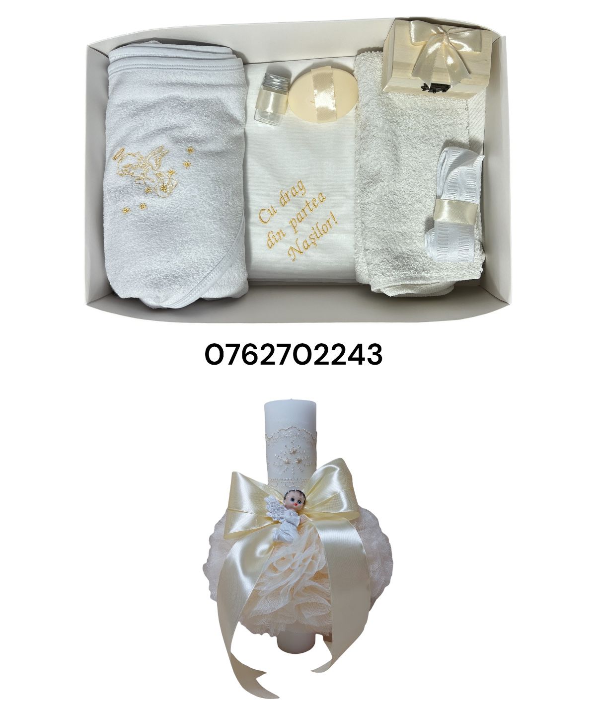 Set complet botez fetita Adela- ivory cu palton Set complet botez fetita Adela- ivory cu palton