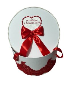 Cufar botez - rosu personalizat