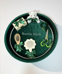 Set tavita pentru taiere mot/turta - catifea - verde