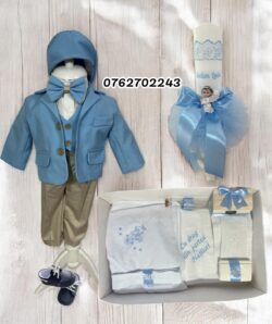 Set botez Ianis - blue cu tematica ingeras