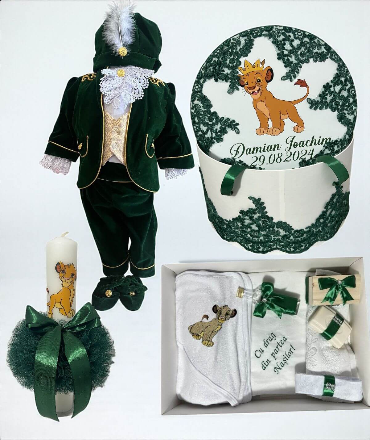 Set botez Royal -verde, Regele Leu si cufar