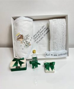 Trusou botez brodat Angel Luxury - verde