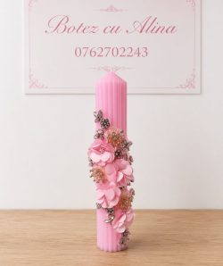 Lumanare striata luxury - roz