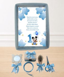 Set tavita buretata catifea pentru taiere mot/turta - Mickey -blue