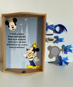 Set tavita pentru taiere mot/turta - Mickey -albastru electric buline