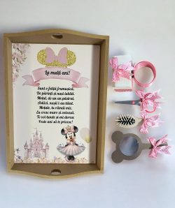 Set tavita pentru taiere mot/turta - Minnie -pudra buline