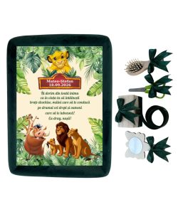 Set tavita buretata catifea pentru taiere mot/turta - Regele leu -verde